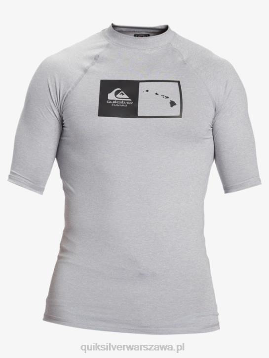 mężczyźni Quiksilver hawaii podwójna koszulka surfingowa upf 50 z krótkim rękawem 4DBV1169 wrzos ze śniegiem