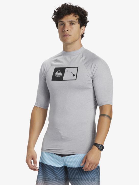 mężczyźni Quiksilver hawaii podwójna koszulka surfingowa upf 50 z krótkim rękawem 4DBV1169 wrzos ze śniegiem