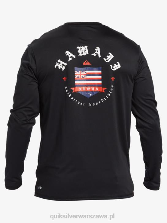 mężczyźni Quiksilver hawaii royale upf 50 koszulka surfingowa z długim rękawem 4DBV924 czarny