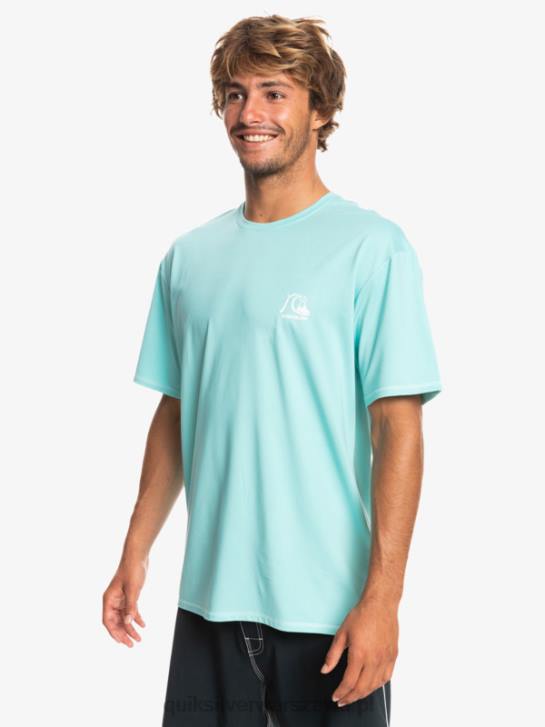 mężczyźni Quiksilver koszulka surfingowa Heritage Heather Upf 50 z krótkim rękawem 4DBV1128 anioł niebieski wrzos
