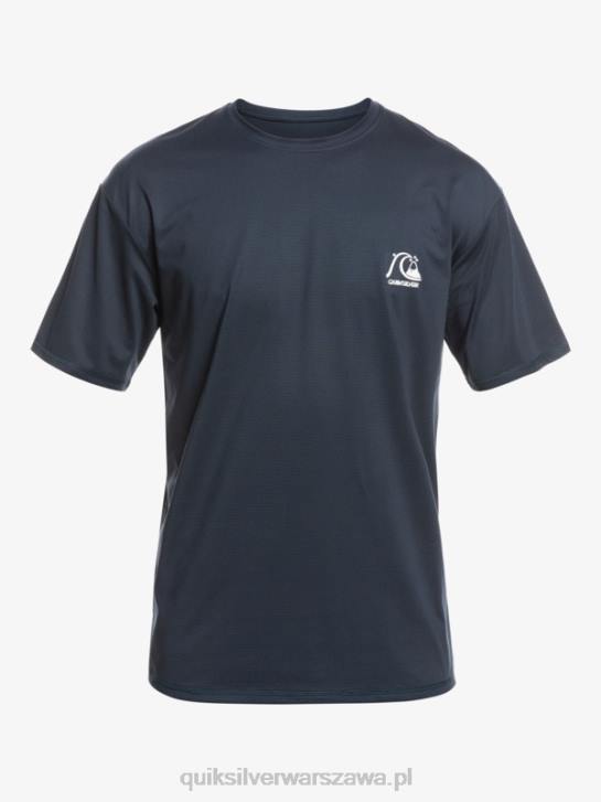 mężczyźni Quiksilver koszulka surfingowa Heritage Heather Upf 50 z krótkim rękawem 4DBV1129 granatowy wrzos o północy
