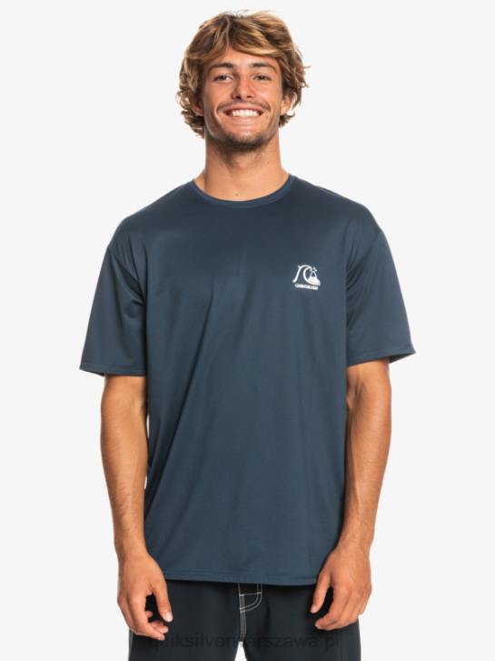 mężczyźni Quiksilver koszulka surfingowa Heritage Heather Upf 50 z krótkim rękawem 4DBV1129 granatowy wrzos o północy