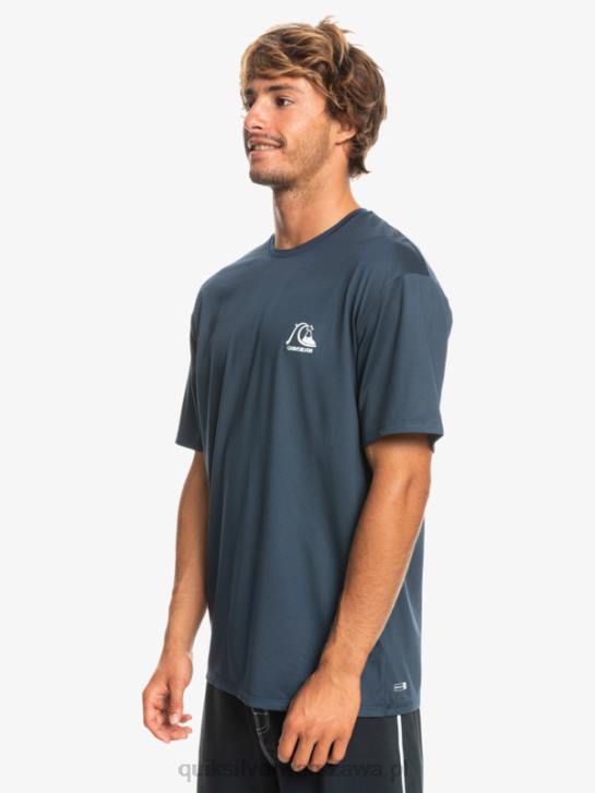 mężczyźni Quiksilver koszulka surfingowa Heritage Heather Upf 50 z krótkim rękawem 4DBV1129 granatowy wrzos o północy