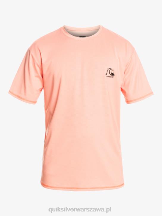 mężczyźni Quiksilver koszulka surfingowa Heritage Heather Upf 50 z krótkim rękawem 4DBV1130 świeży łososiowy wrzos
