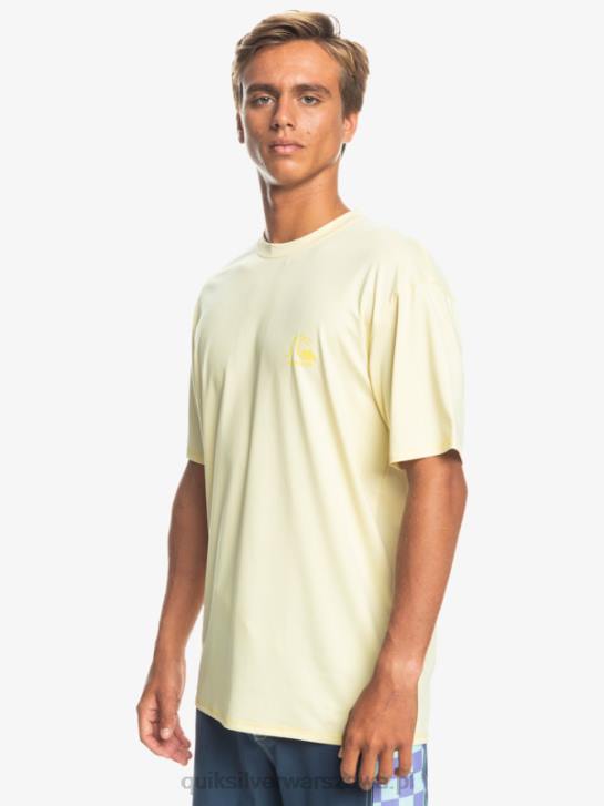 mężczyźni Quiksilver koszulka surfingowa Heritage Heather Upf 50 z krótkim rękawem 4DBV1131 blady bananowy wrzos