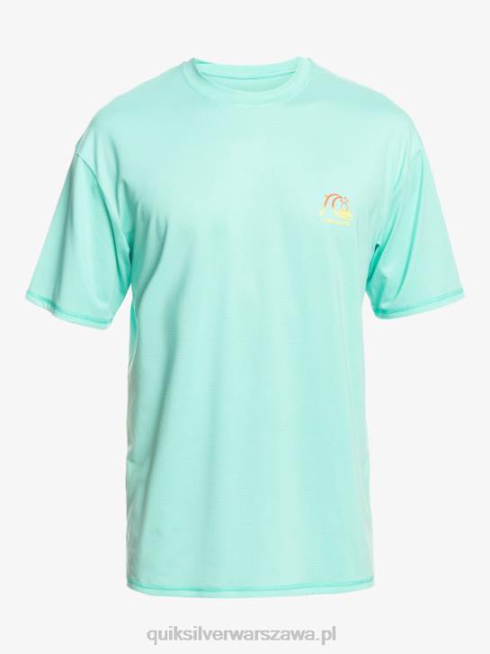 mężczyźni Quiksilver koszulka surfingowa Heritage Heather Upf 50 z krótkim rękawem 4DBV1133 basen zielony wrzos