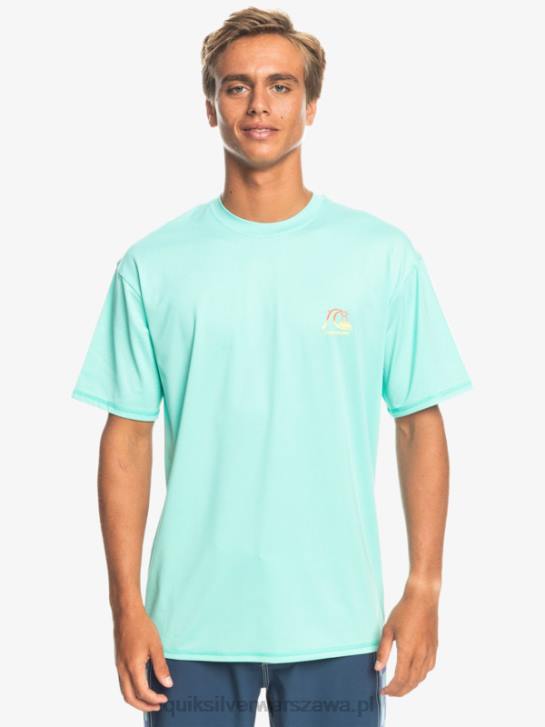 mężczyźni Quiksilver koszulka surfingowa Heritage Heather Upf 50 z krótkim rękawem 4DBV1133 basen zielony wrzos