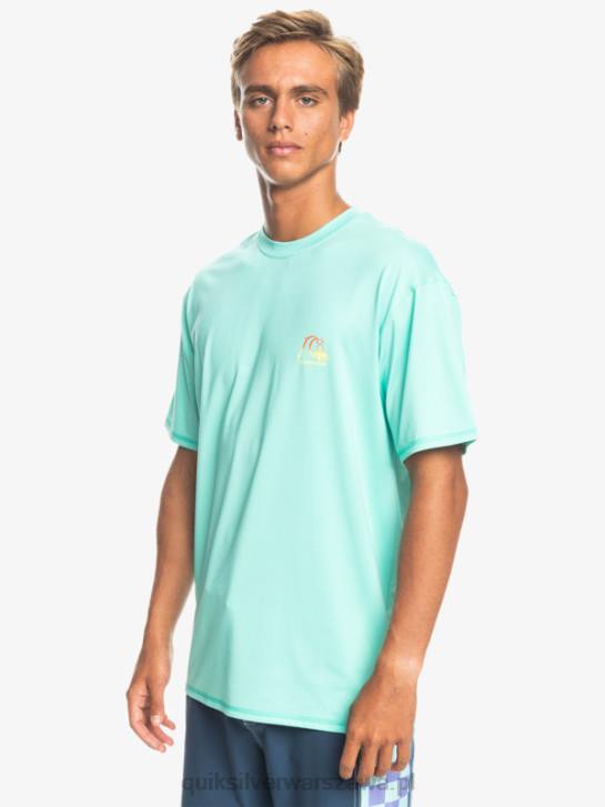 mężczyźni Quiksilver koszulka surfingowa Heritage Heather Upf 50 z krótkim rękawem 4DBV1133 basen zielony wrzos