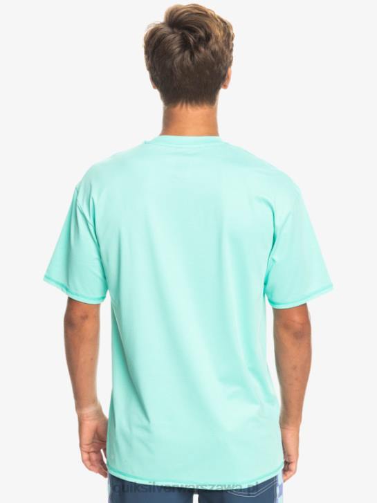 mężczyźni Quiksilver koszulka surfingowa Heritage Heather Upf 50 z krótkim rękawem 4DBV1133 basen zielony wrzos