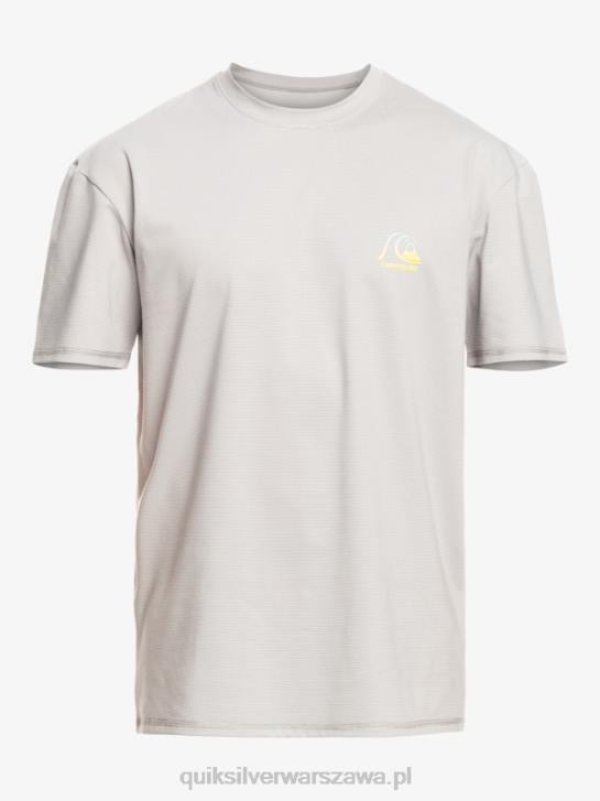 mężczyźni Quiksilver koszulka surfingowa Heritage Heather Upf 50 z krótkim rękawem 4DBV1134 wrzos ze śniegiem