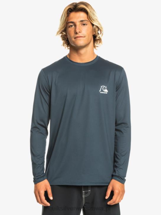 mężczyźni Quiksilver koszulka surfingowa Heritage Heather upf 50 z długim rękawem 4DBV1470 granatowy wrzos o północy