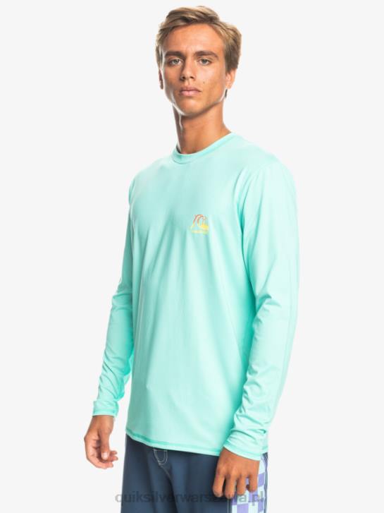 mężczyźni Quiksilver koszulka surfingowa Heritage Heather upf 50 z długim rękawem 4DBV1471 basen zielony wrzos