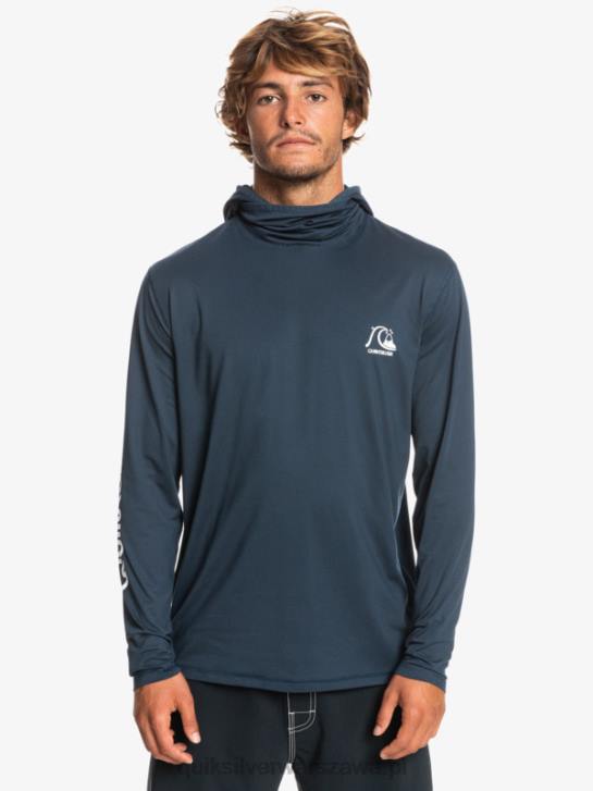 mężczyźni Quiksilver koszulka surfingowa z długim rękawem Heritage Upf 50 4DBV417 granatowy wrzos o północy