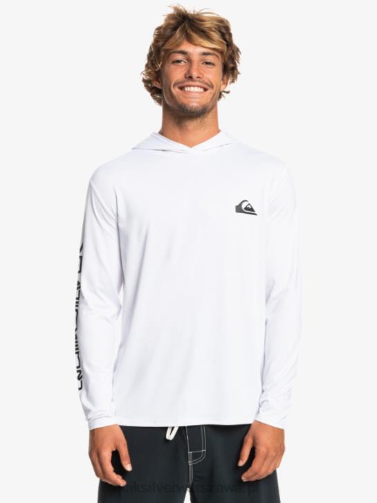 mężczyźni Quiksilver koszulka surfingowa z długim rękawem omni session upf 50 4DBV769 biały