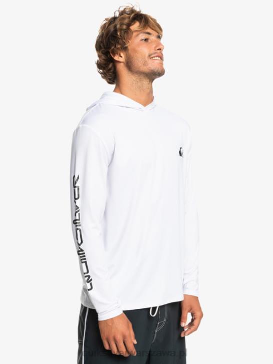 mężczyźni Quiksilver koszulka surfingowa z długim rękawem omni session upf 50 4DBV769 biały
