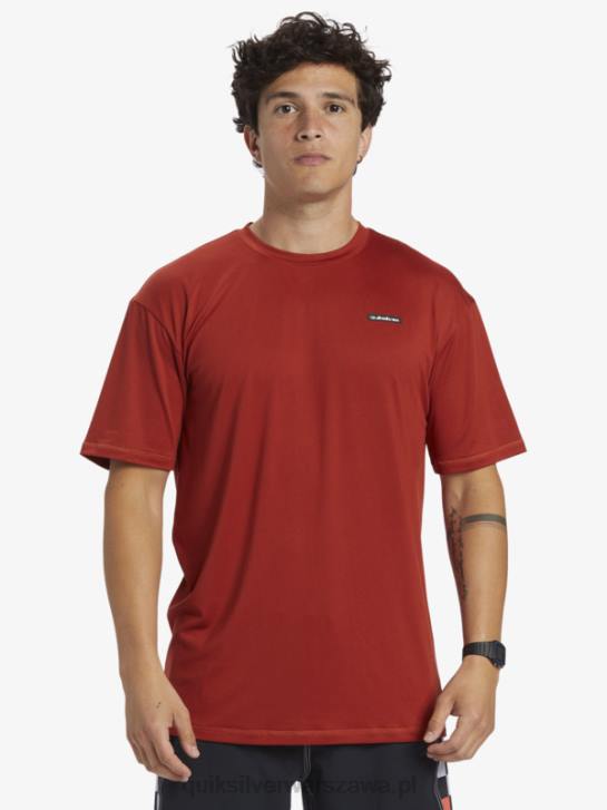 mężczyźni Quiksilver omni session upf 50 koszulka surfingowa z krótkim rękawem 4DBV539 czerwona ochra