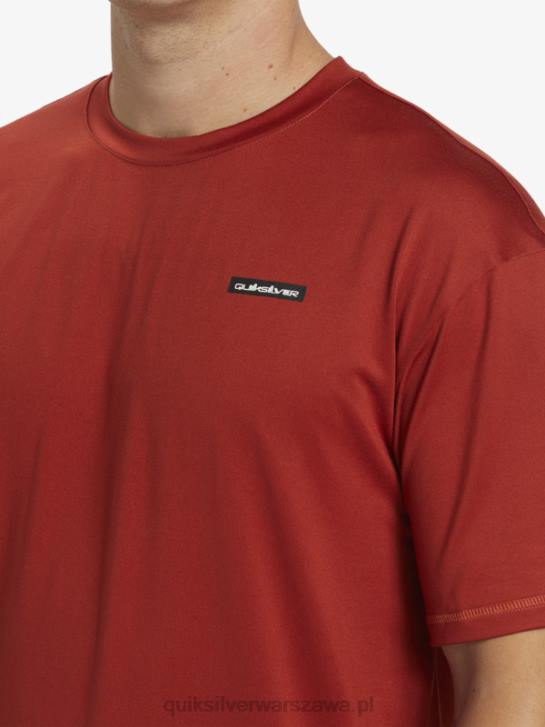 mężczyźni Quiksilver omni session upf 50 koszulka surfingowa z krótkim rękawem 4DBV539 czerwona ochra