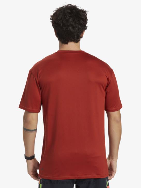 mężczyźni Quiksilver omni session upf 50 koszulka surfingowa z krótkim rękawem 4DBV539 czerwona ochra