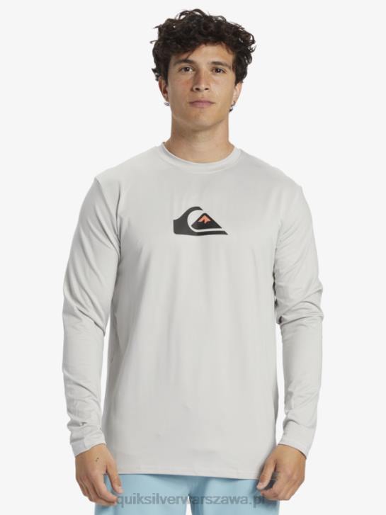 mężczyźni Quiksilver solidna koszulka surfingowa upf 50 z długim rękawem 4DBV840 szary fiolet