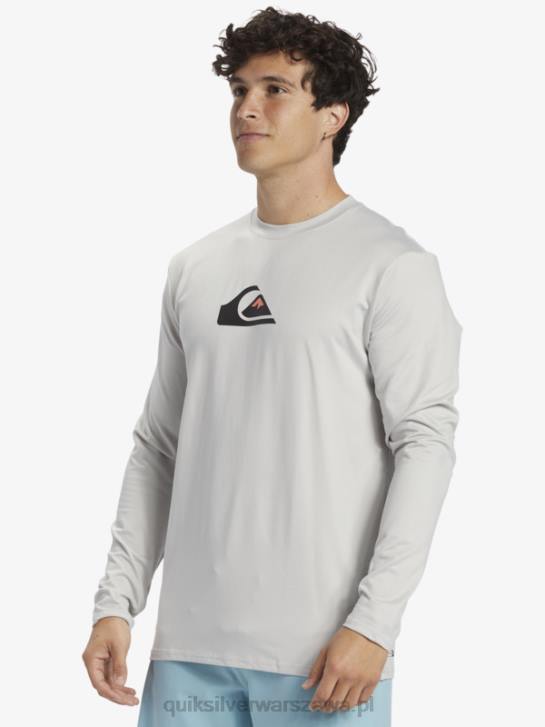 mężczyźni Quiksilver solidna koszulka surfingowa upf 50 z długim rękawem 4DBV840 szary fiolet