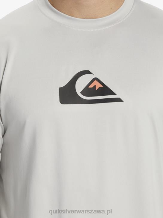 mężczyźni Quiksilver solidna koszulka surfingowa upf 50 z długim rękawem 4DBV840 szary fiolet