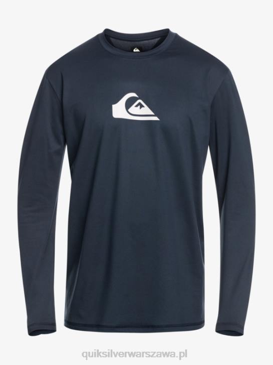 mężczyźni Quiksilver solidna koszulka surfingowa upf 50 z długim rękawem 4DBV842 granatowa marynarka
