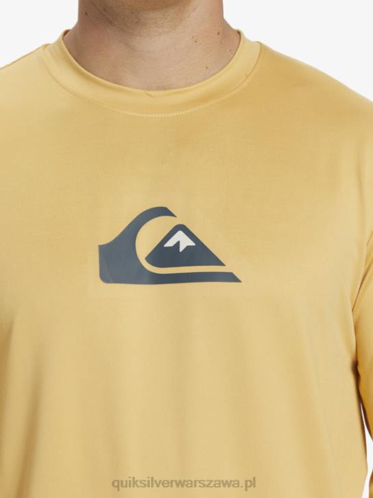 mężczyźni Quiksilver solidna koszulka surfingowa upf 50 z długim rękawem 4DBV843 pszenica