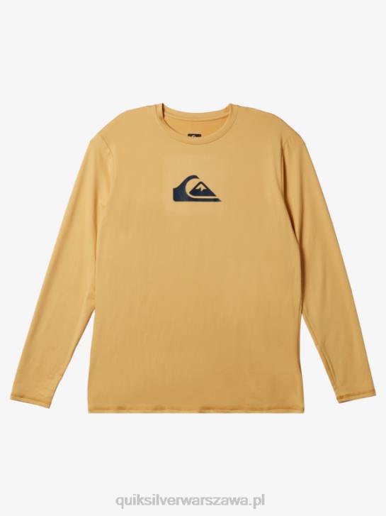 mężczyźni Quiksilver solidna koszulka surfingowa upf 50 z długim rękawem 4DBV843 pszenica