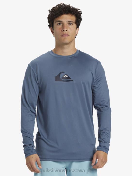mężczyźni Quiksilver solidna koszulka surfingowa upf 50 z długim rękawem 4DBV844 morze Beringa