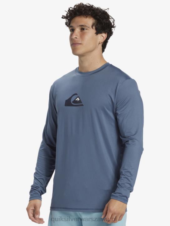 mężczyźni Quiksilver solidna koszulka surfingowa upf 50 z długim rękawem 4DBV844 morze Beringa