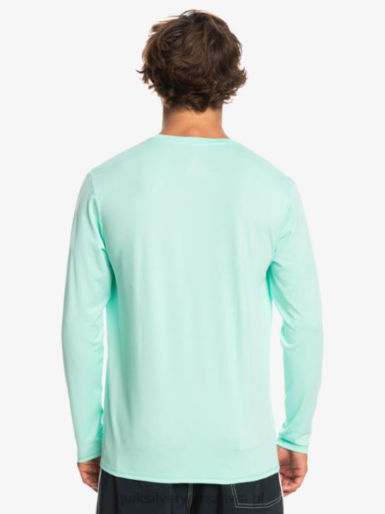 mężczyźni Quiksilver solidna koszulka surfingowa upf 50 z długim rękawem 4DBV845 szkło plażowe