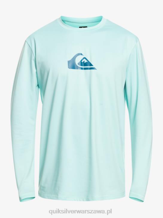 mężczyźni Quiksilver solidna koszulka surfingowa upf 50 z długim rękawem 4DBV846 anioł niebieski