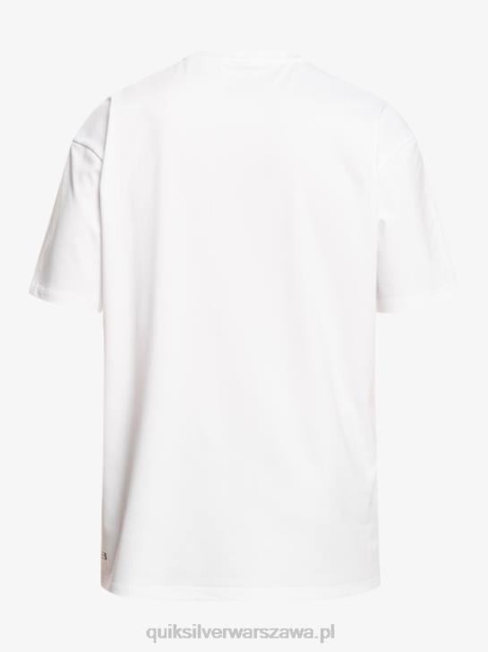 mężczyźni Quiksilver solidna koszulka surfingowa z krótkim rękawem upf 50 4DBV881 biały