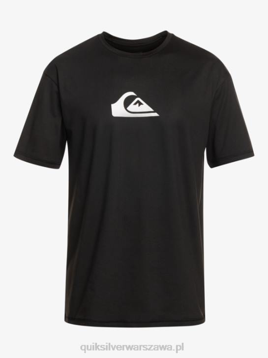 mężczyźni Quiksilver solidna koszulka surfingowa z krótkim rękawem upf 50 4DBV882 czarny