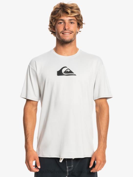mężczyźni Quiksilver solidna koszulka surfingowa z krótkim rękawem upf 50 4DBV884 szary fiolet