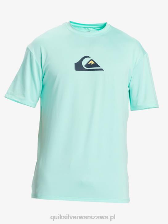 mężczyźni Quiksilver solidna koszulka surfingowa z krótkim rękawem upf 50 4DBV886 szkło plażowe