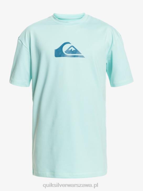mężczyźni Quiksilver solidna koszulka surfingowa z krótkim rękawem upf 50 4DBV889 anioł niebieski