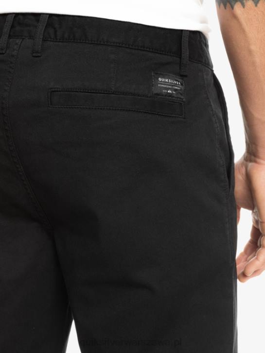 mężczyźni Quiksilver codzienne szorty chino 20 ze stretchem Union 4DBV856 czarny