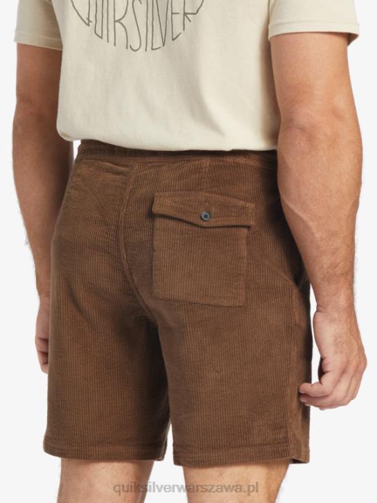 mężczyźni Quiksilver sztruksowe szorty Waterman 4DBV875 ciemna ziemia