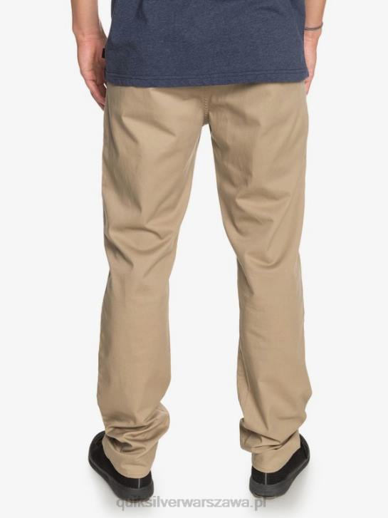 mężczyźni Quiksilver codzienne spodnie typu chino z kieszeniami 4DBV1159 drewno wiązu