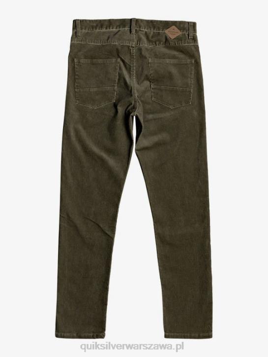 mężczyźni Quiksilver sztruksowe spodnie kracker o prostym kroju 4DBV1606 kalamata