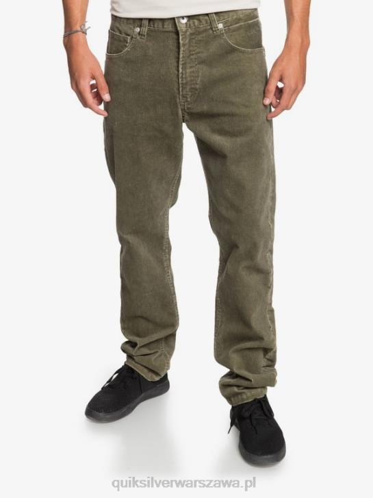 mężczyźni Quiksilver sztruksowe spodnie kracker o prostym kroju 4DBV1606 kalamata