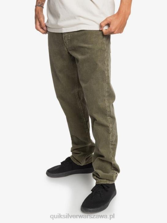 mężczyźni Quiksilver sztruksowe spodnie kracker o prostym kroju 4DBV1606 kalamata
