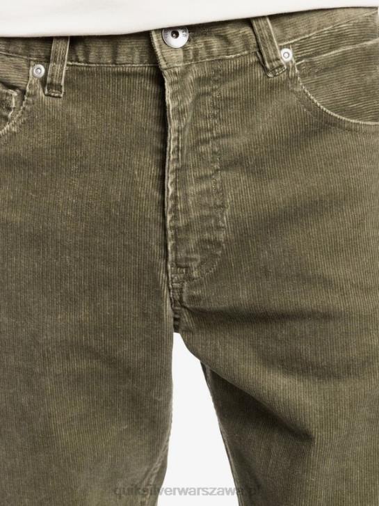 mężczyźni Quiksilver sztruksowe spodnie kracker o prostym kroju 4DBV1606 kalamata