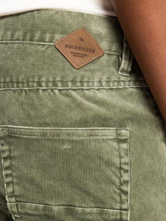 mężczyźni Quiksilver sztruksowe spodnie kracker o prostym kroju 4DBV1607 czterolistna koniczyna