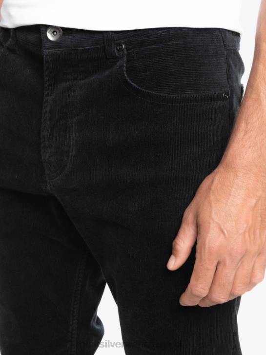 mężczyźni Quiksilver sztruksowe spodnie typu kracker 4DBV1546 czarny