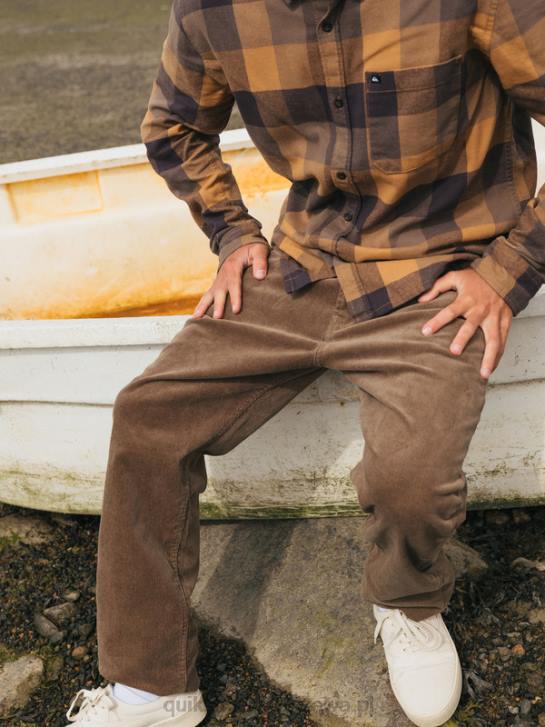 mężczyźni Quiksilver sztruksowe spodnie typu kracker 4DBV1547 chipsy czekoladowe