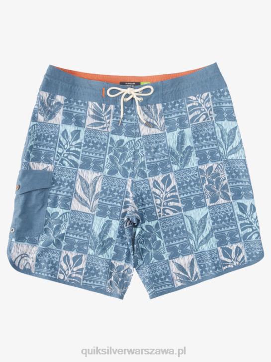 mężczyźni Quiksilver Waterman Leaf Boxes Scallop 20 Boardshorty 4DBV1298 chorąży niebieskie liście bs