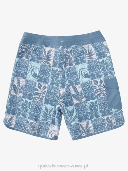 mężczyźni Quiksilver Waterman Leaf Boxes Scallop 20 Boardshorty 4DBV1298 chorąży niebieskie liście bs