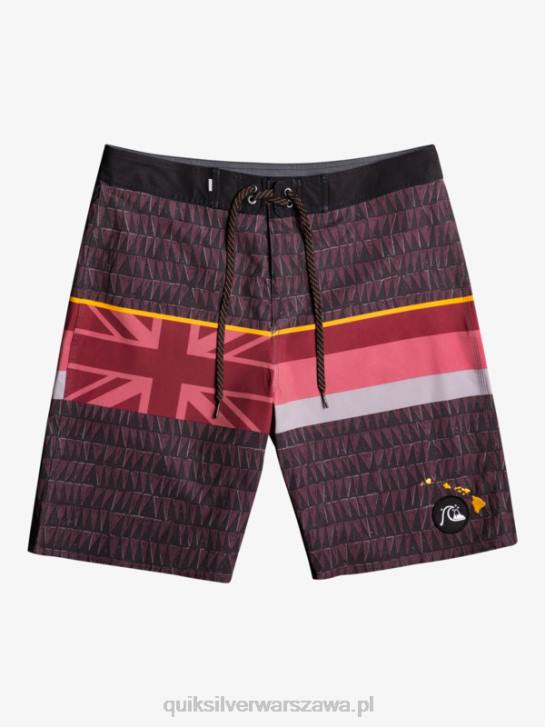 mężczyźni Quiksilver szorty surfsilk z wyblakłymi paskami 20 4DBV1605 wino rubinowe